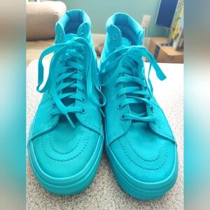 Turquoise sk8 hi vans shoes size 9 mens 10.5 womens